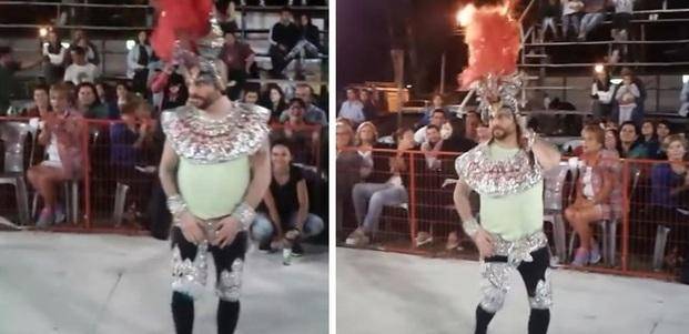 Ottavis estrenó nuevo look, se puso las plumas y se animó a bailar en una comparsa