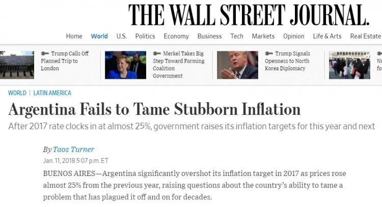 “La inflación acecha a Macri”, advierte The Wall Street Journal