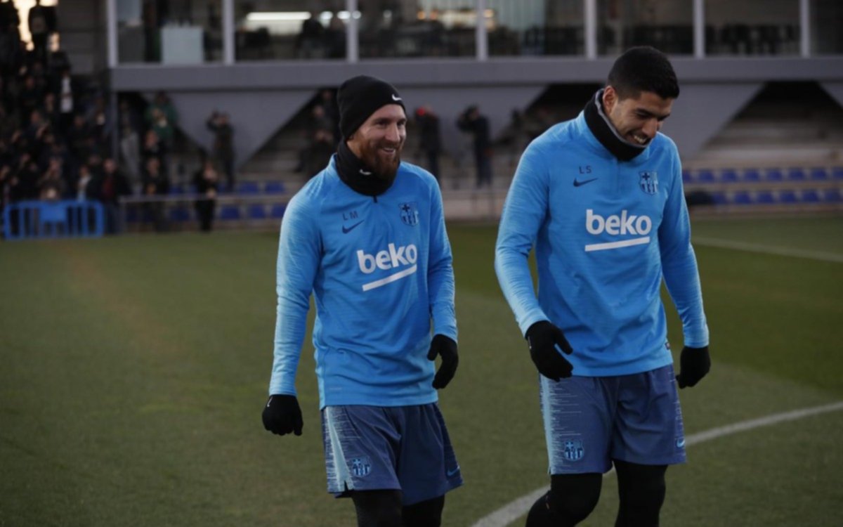 Messi entrenó a la par en la antesala del Clásico por las semifinales de la Copa del Rey