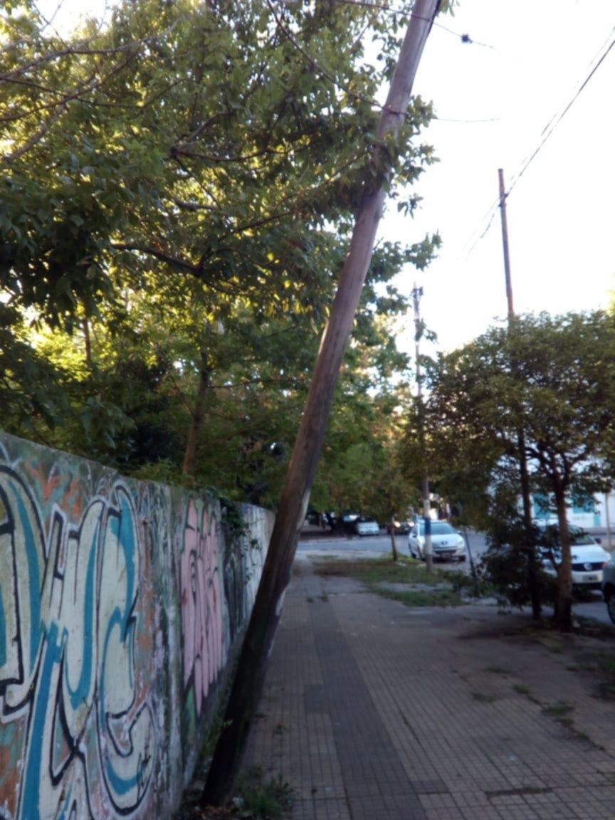 Temor por otro poste que se está por venir a pique
