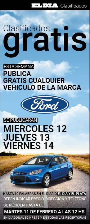 Hasta el martes 11, publicá gratis tu vehículo Ford