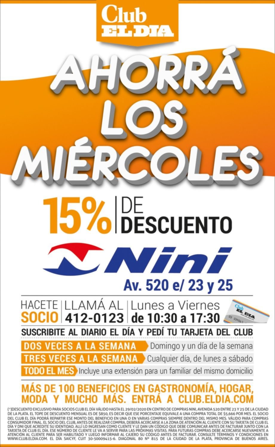 Los miércoles, 15% de descuento en Nini para los lectores de El Día