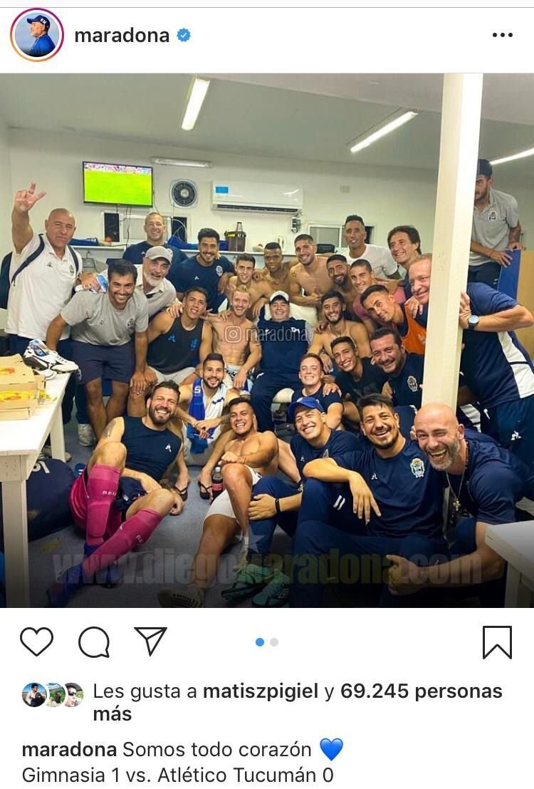 "Somos todo corazón", el posteo de Diego tras la victoria