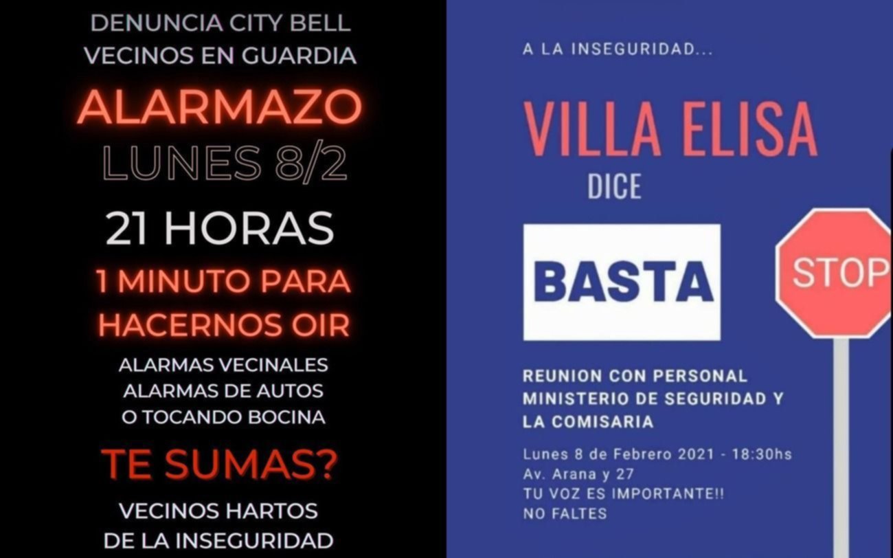 Crece la adhesión a la convocatoria para el "alarmazo" de esta noche contra la inseguridad