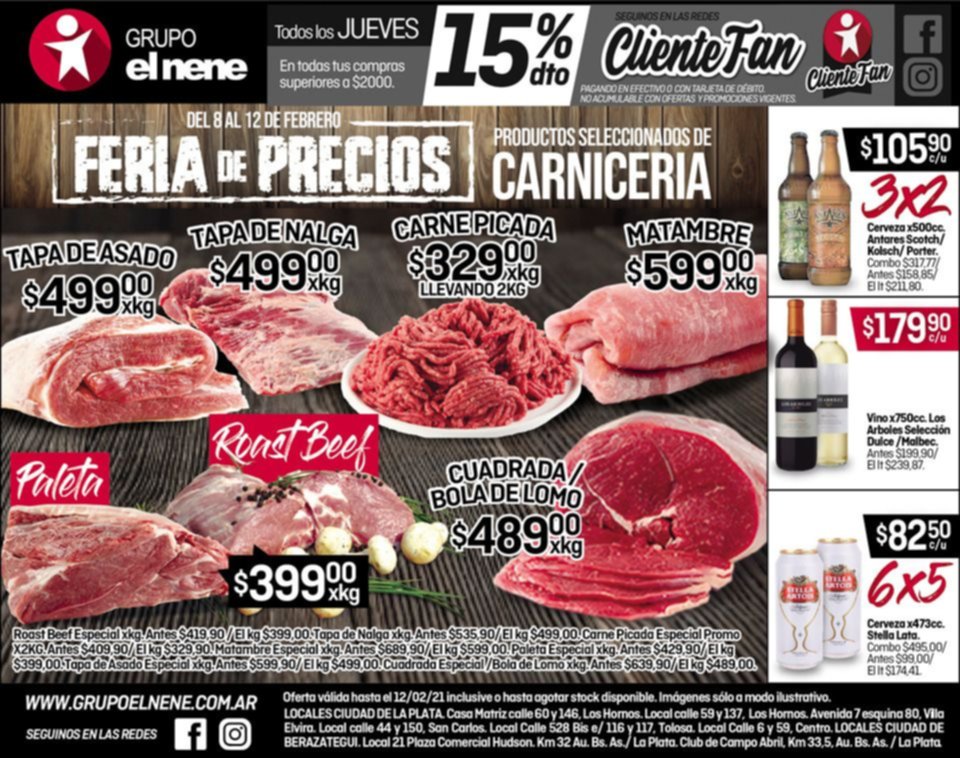 Ahora los jueves 15% de descuento en tus compras superiores a $2000