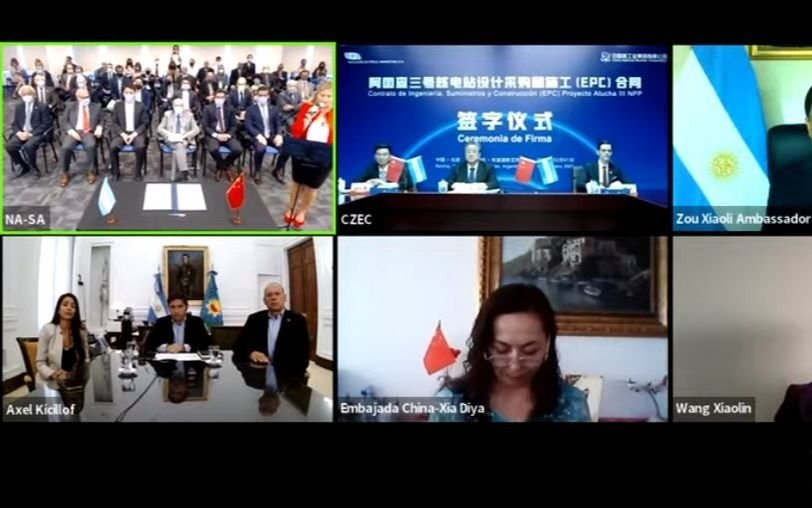 Kicillof encabezó la firma de un convenio con la Corporación Nuclear de China