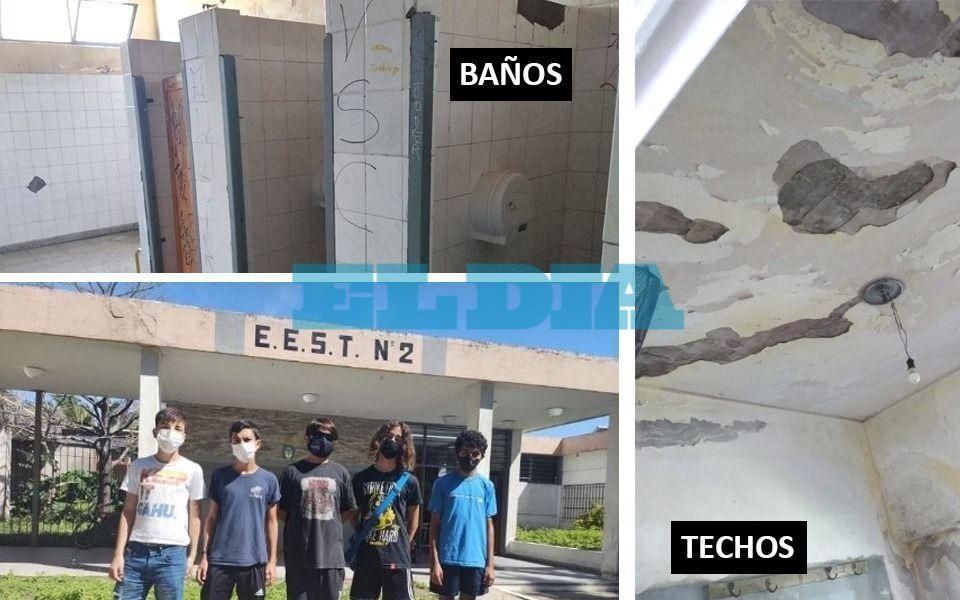 Baños sin puertas, humedad y desprendimientos: el deterioro de una escuela de Berisso a un mes del inicio de las clases