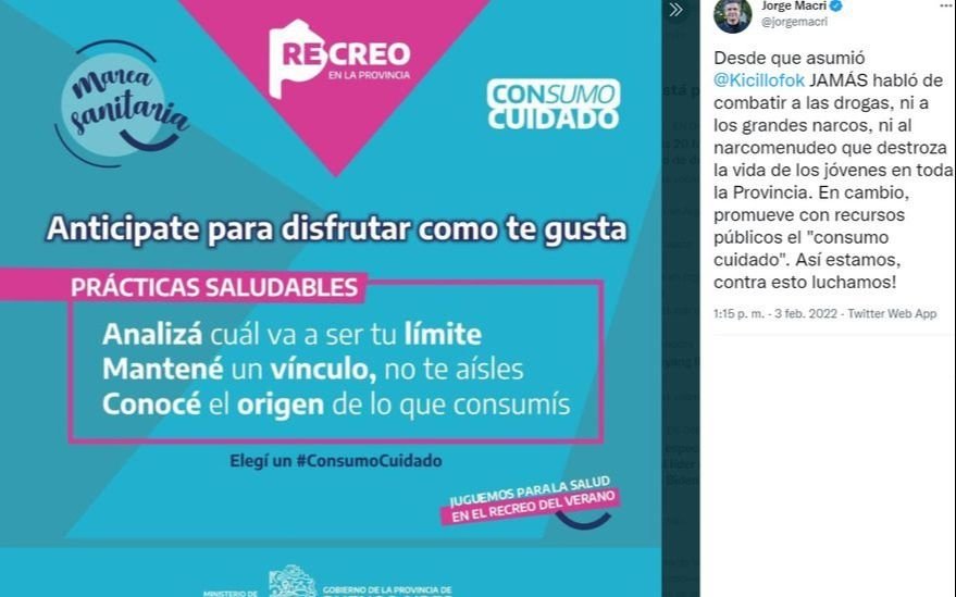 "Disfrutar como te gusta": la oposición cuestionó una campaña que "promociona" el consumo de drogas