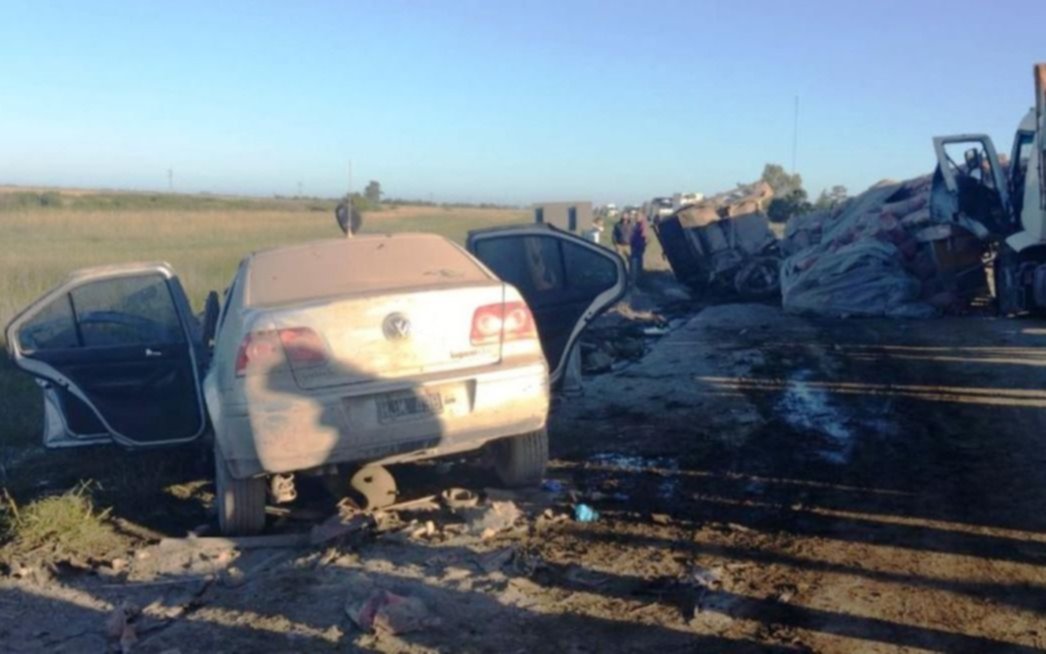 Fatal choque en la ruta 3, a la altura de Las Flores, dejó un muerto y cuatro heridos