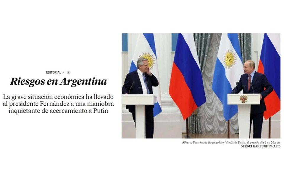 "Riesgos en Argentina", El País de España advirtió sobre el "inquietante" acercamiento de Argentina a Rusia