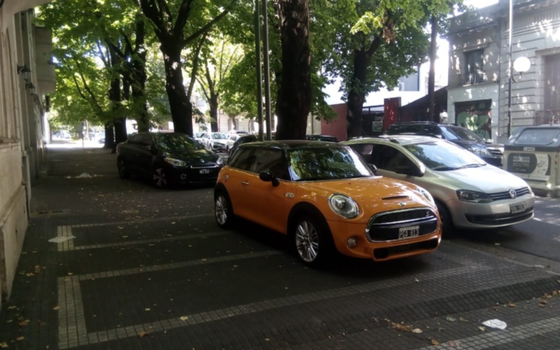 "Estacioná dónde quieras" con "dueños de un Vip" sobre la vereda   
