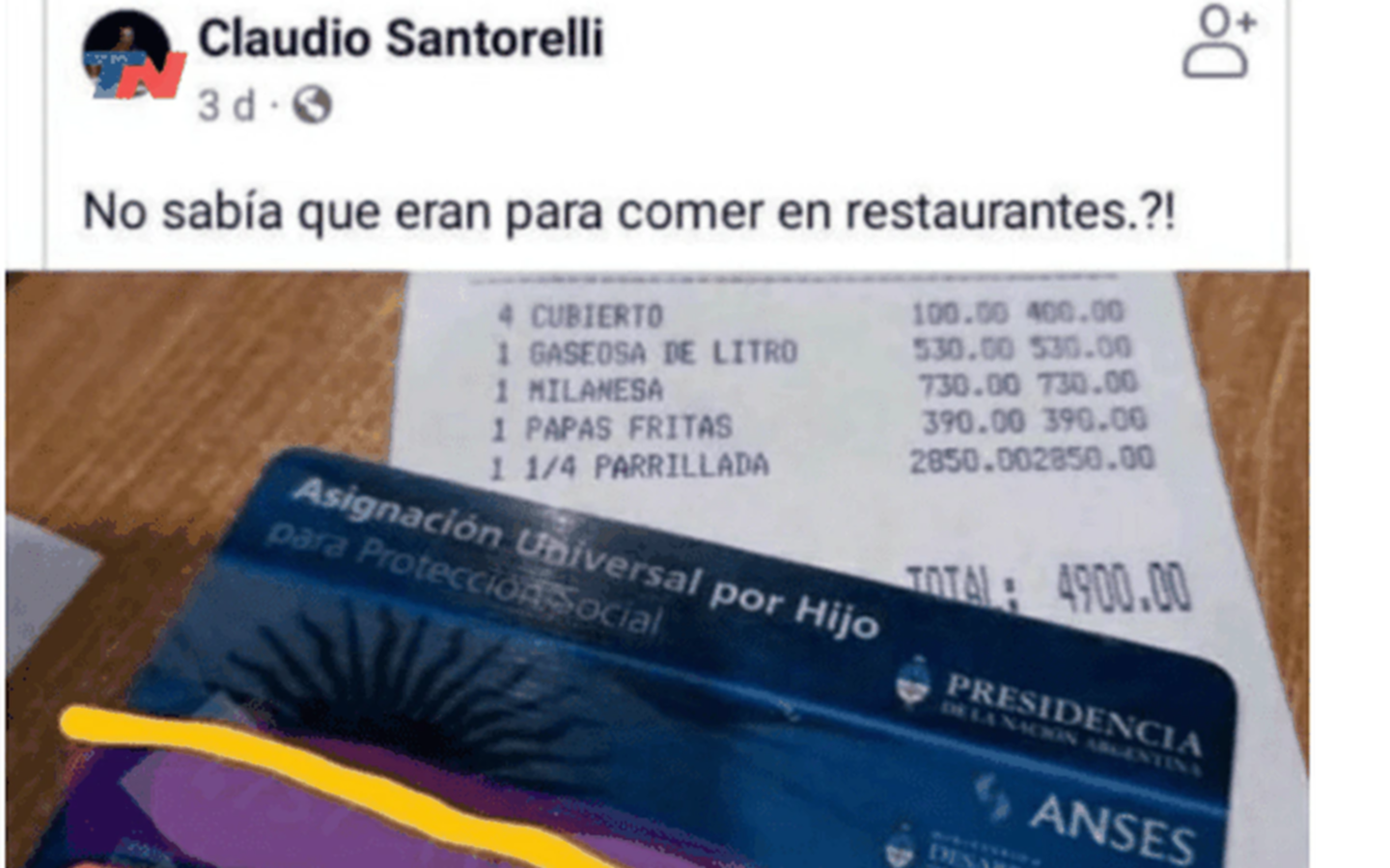 Pusieron en venta la parrilla en donde se burlaron de un cliente por pagar con la tarjeta AUH