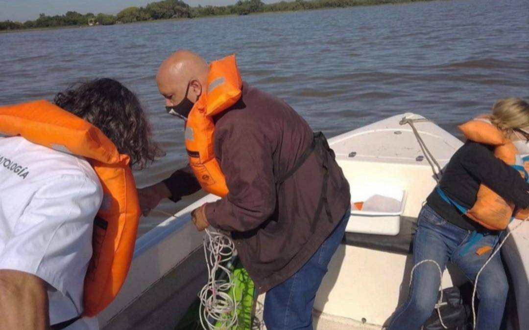 Toman muestras en el Río para medir nivel de contaminación