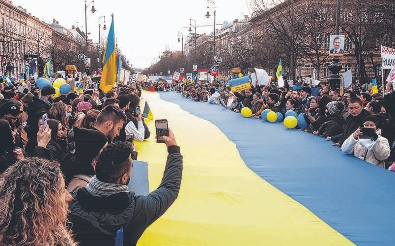 Manifestaciones en calles de todo el mundo en solidaridad con Ucrania