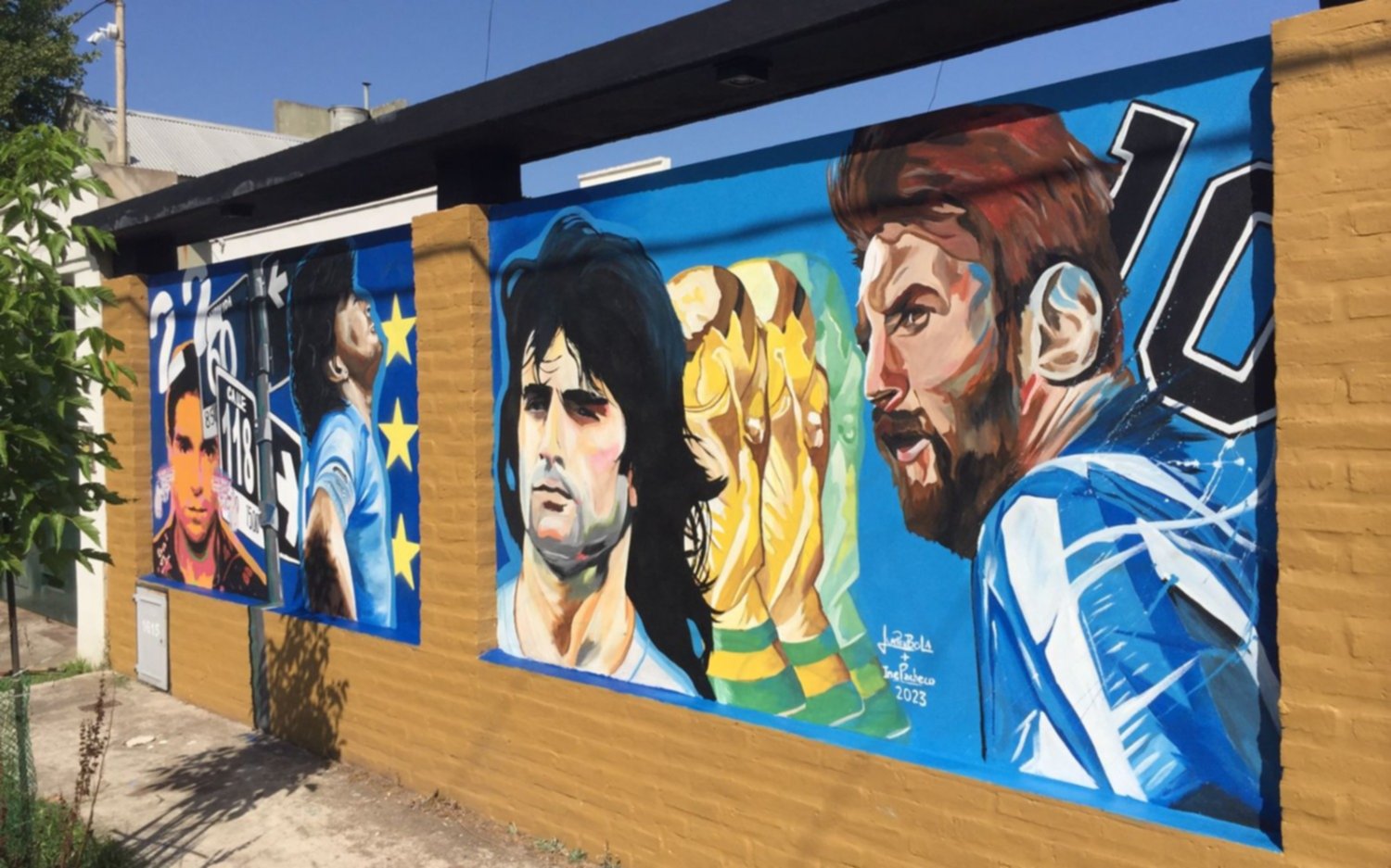 El "Loco" Fierro y los campeones del mundo: el nuevo mural en La Plata
