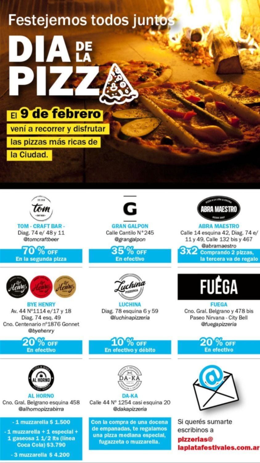 Se viene el "Día de la Pizza" a La Plata