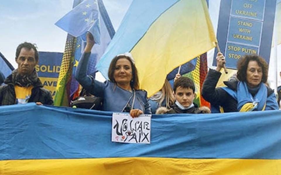 Marcha a un año de la invasión rusa en Ucrania