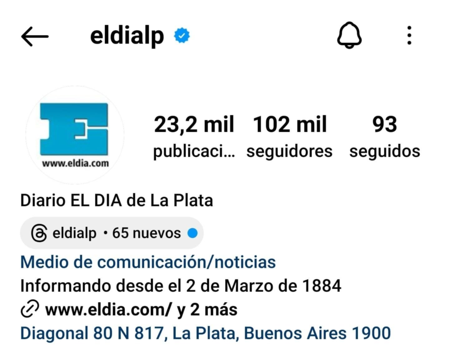 Atención: la cuenta de Instagram de EL DIA fue víctima de un hackeo