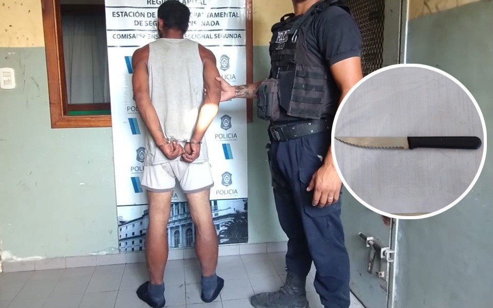 Detuvieron a un hombre con un cuchillo luego de haber amenazado a su pareja en Punta Lara