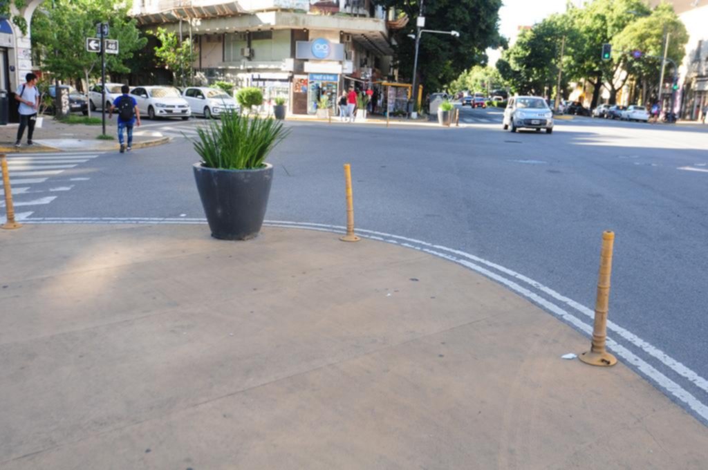 Piden “erradicar” los palitos amarillos, macetas y divisores de cemento