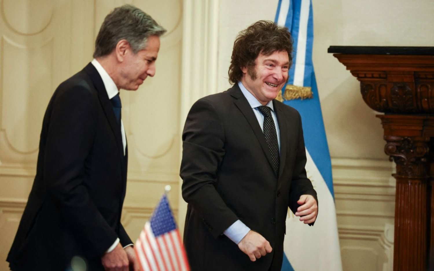 Milei se reunió en Casa Rosada con el secretario de Estado de EEUU