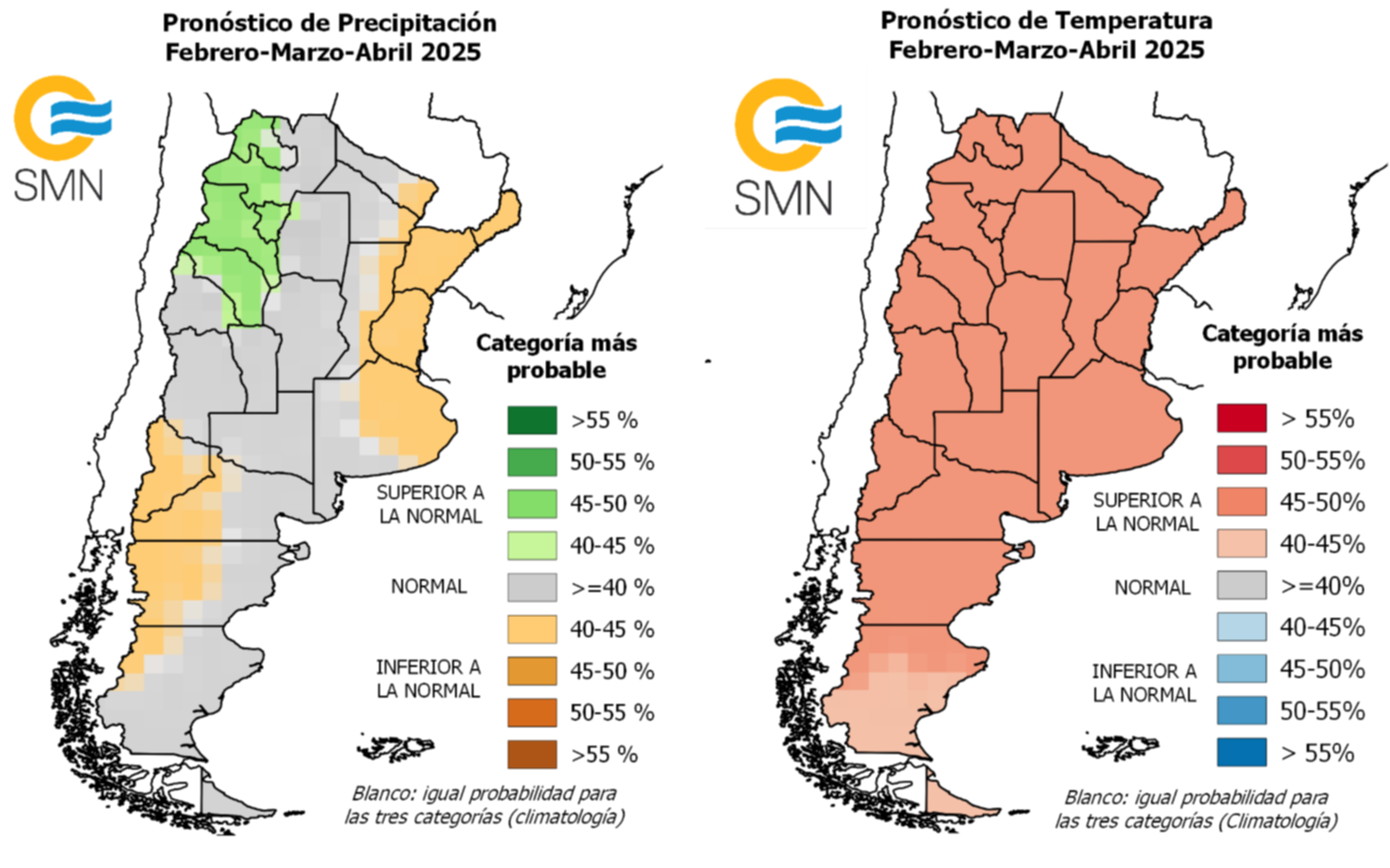 Febrero, marzo y abril, con temperaturas superiores a lo normal