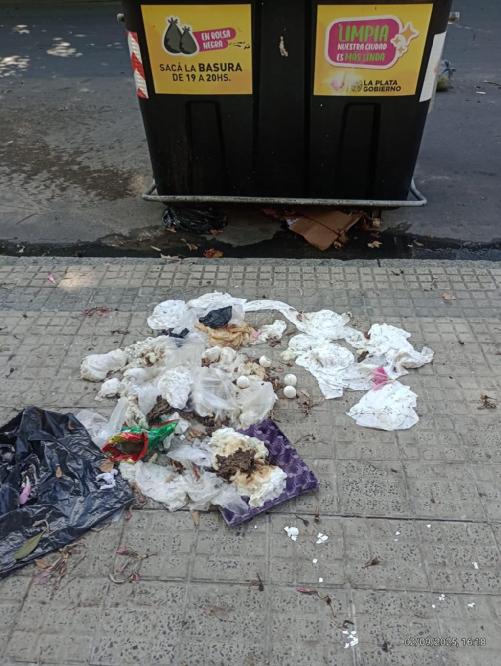 Reclamo por un basural en la vereda de 47, 1 y 115