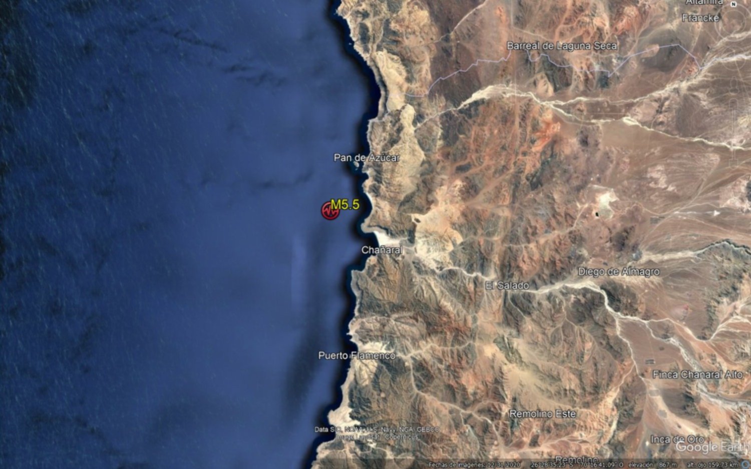Chile: sismo de magnitud 5,5 sacudió el norte del país trasandino 
