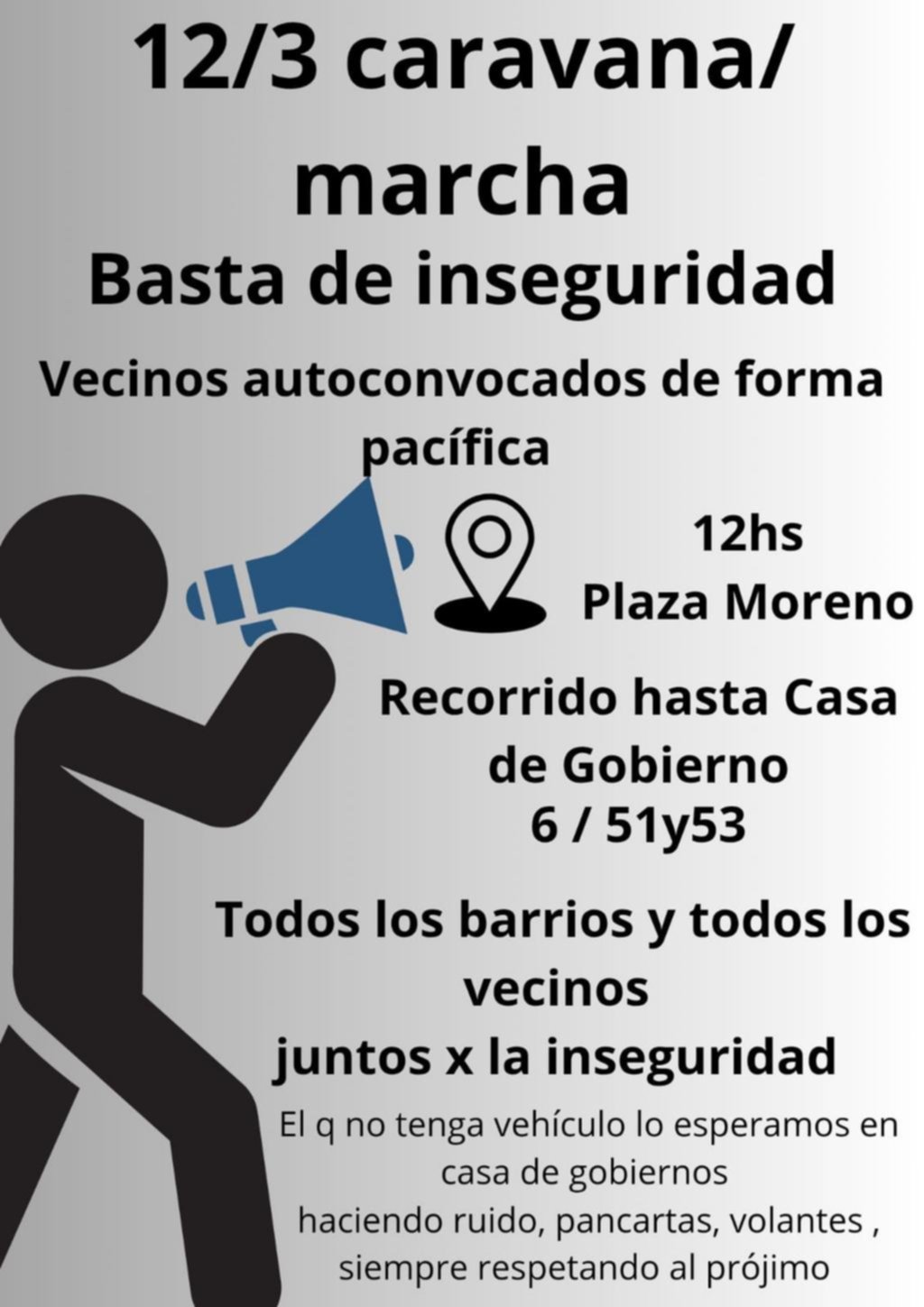 12 de marzo, a las 12: así se alistan los platenses para exigir seguridad