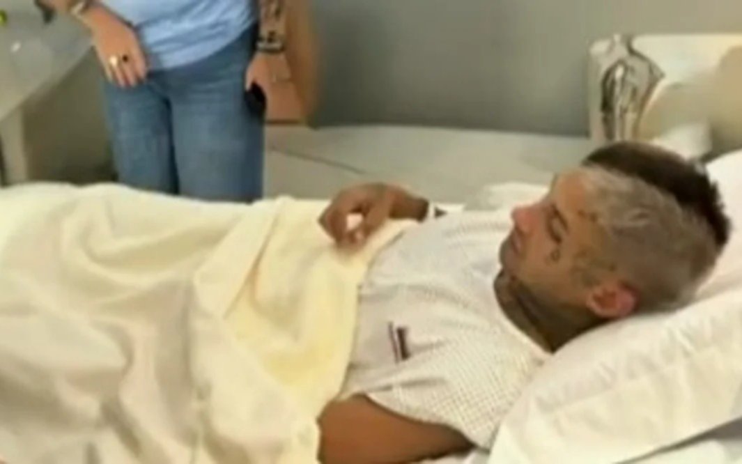 Wanda Nara acompañó a L-Gante: el cantante se sometió a una cirugía de clavícula