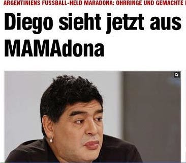 Maradona se retocó la boca y desató una lluvia de bromas