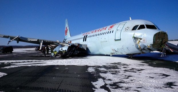 Se despistó un avión de Air Canada: 23 heridos