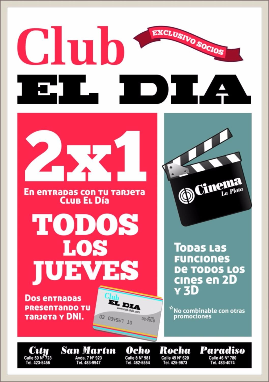 Descuentos para los cines con EL DIA