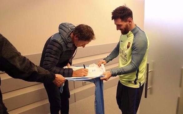 Lange, con Messi y Masche