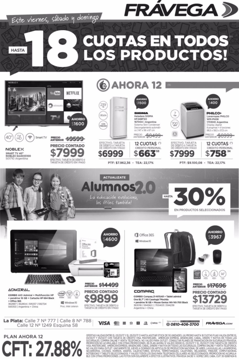 Abone todos los productos de Frávega en hasta 18 cuotas