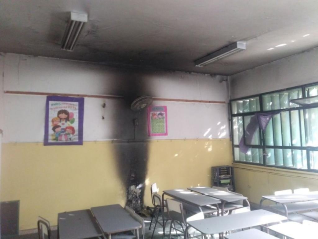Un desperfecto en un ventilador causó un incendio en una escuela de Gonnet