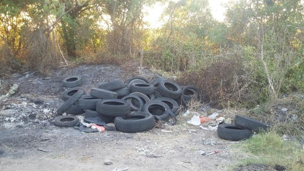 Basural e incendio de campo en Los Hornos