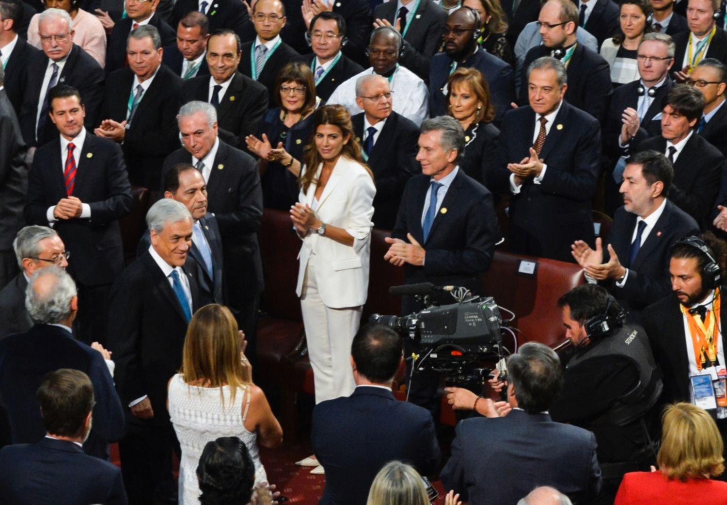 Macri y Juliana Awada estuvieron presentes en la asunción de Piñera en Chile