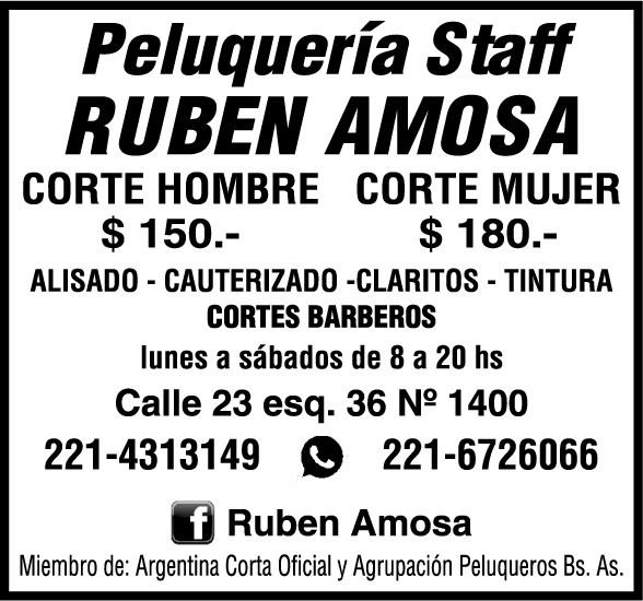 Renová tu look en peluquería staff Rubén Amosa