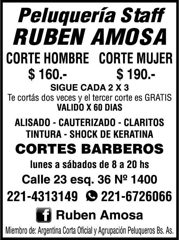 Renová tu look en peluquería staff Rubén Amosa