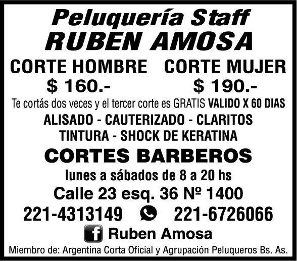 Renová tu look en peluquería staff Rubén Amosa