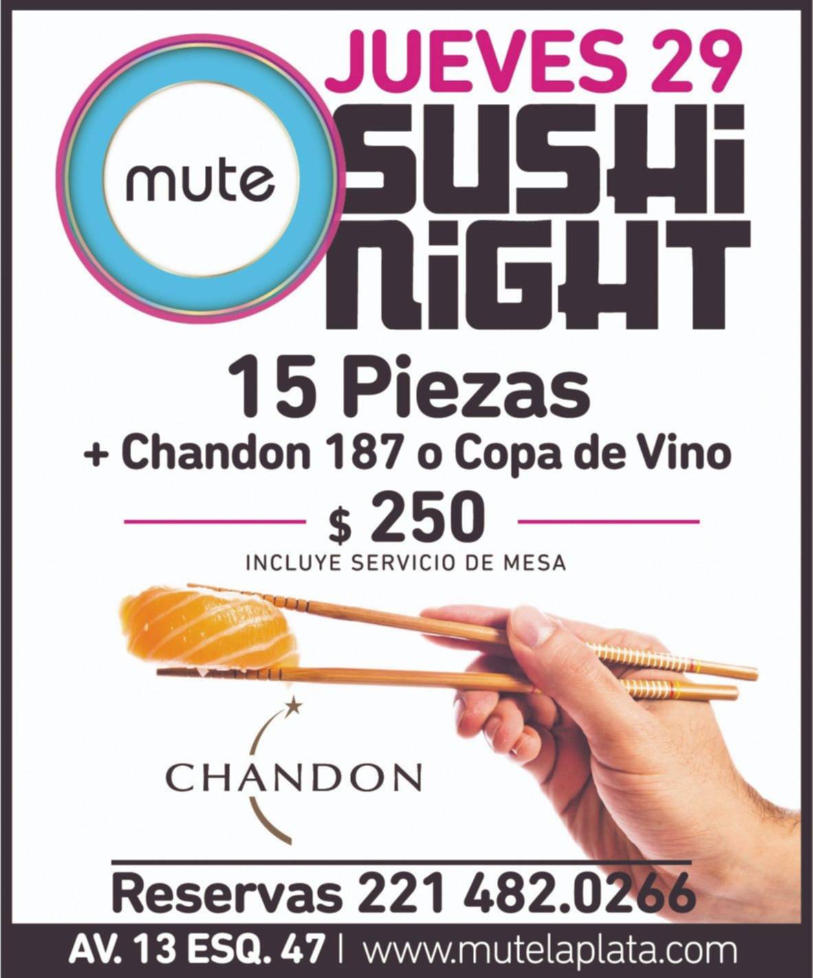Mute te espera este jueves con su "sushi night"