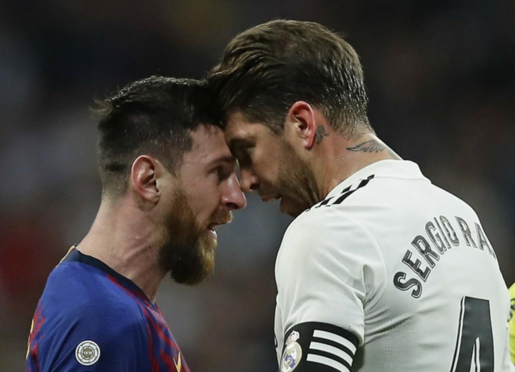 Se cruzaron feo Ramos y Messi