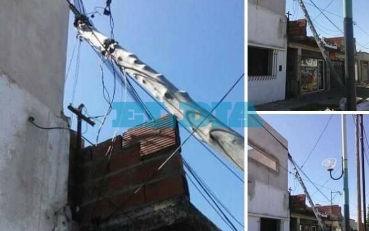 Temor por un poste "a punto de caer" en 7 y 519