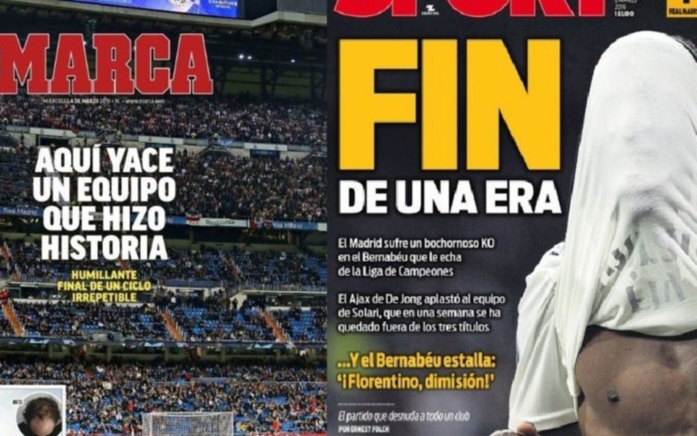 Diarios españoles condenan al Real Madrid: "Fracaso" y "Fin de una era", dicen