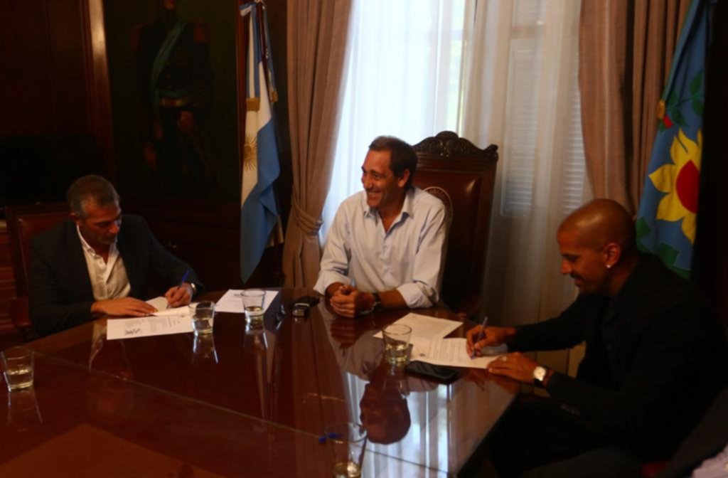 Verón y Pellegrino estuvieron con el Intendente en la previa