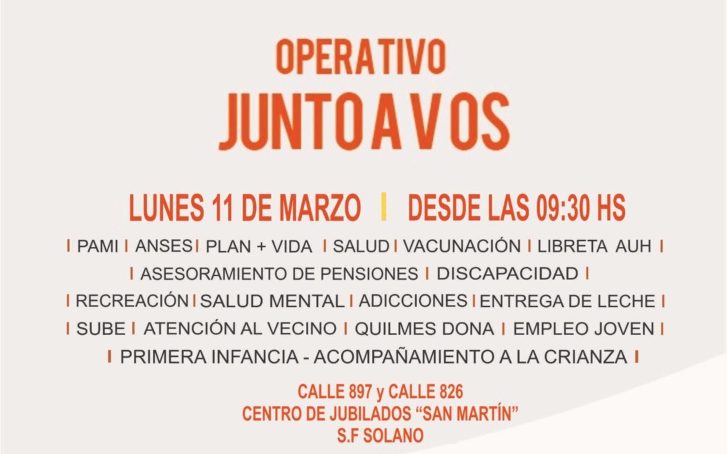 "Junto a vos" en San Francisco Solano