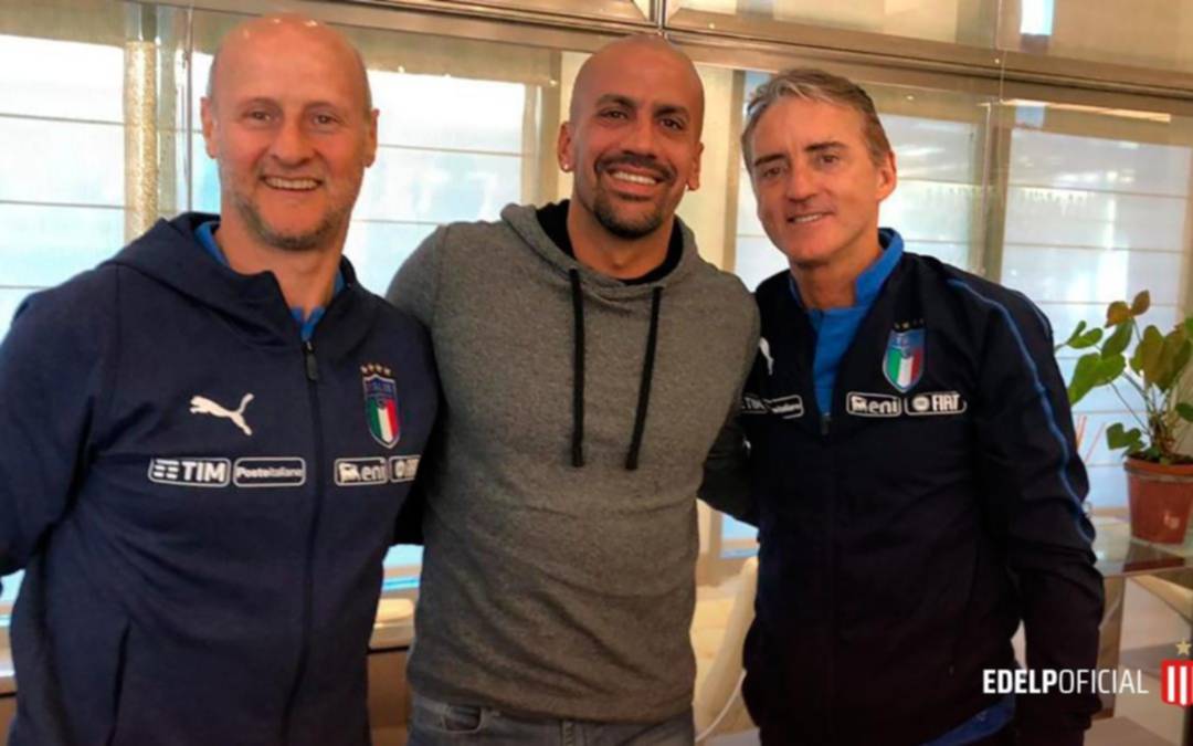 Verón estuvo con Mancini en la concentración de la azzurra