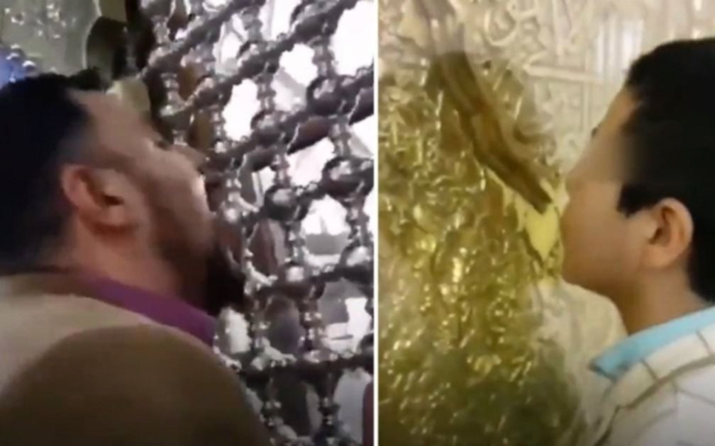 En Irán desafían al coronavirus chupando y besando símbolos religiosos sagrados