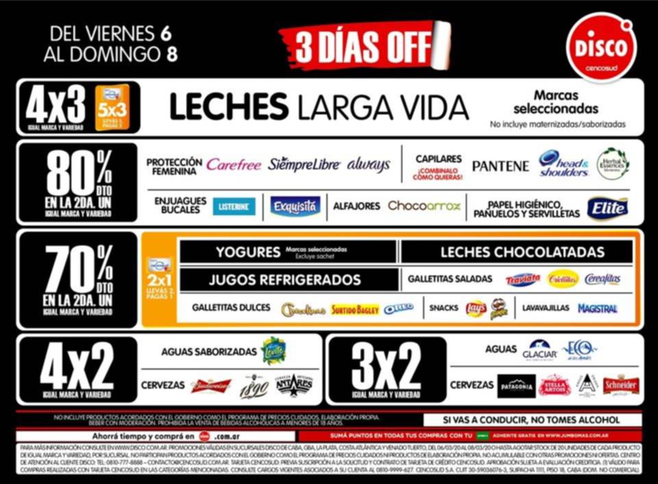 Tres días de descuento en productos seleccionados